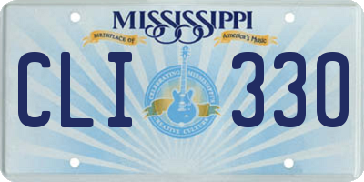 MS license plate CLI330