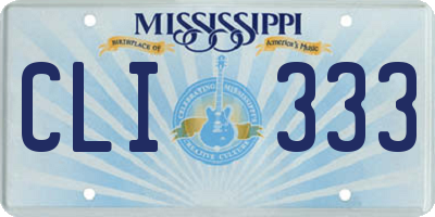 MS license plate CLI333