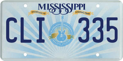 MS license plate CLI335