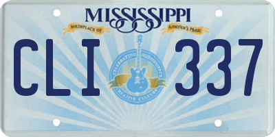 MS license plate CLI337