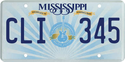 MS license plate CLI345
