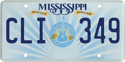 MS license plate CLI349