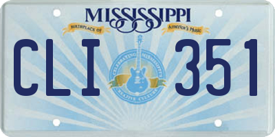 MS license plate CLI351