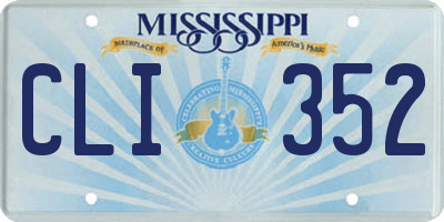 MS license plate CLI352