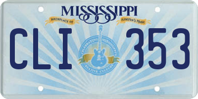 MS license plate CLI353