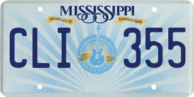 MS license plate CLI355
