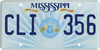 MS license plate CLI356