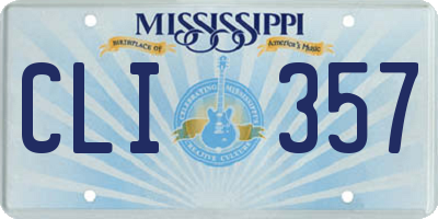 MS license plate CLI357