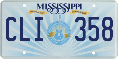 MS license plate CLI358