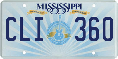 MS license plate CLI360