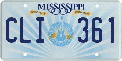 MS license plate CLI361