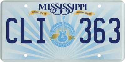 MS license plate CLI363