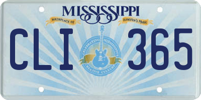 MS license plate CLI365