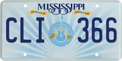 MS license plate CLI366