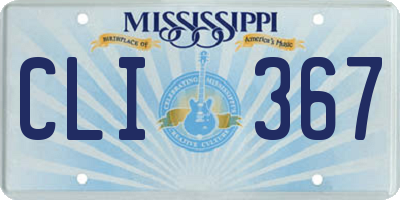 MS license plate CLI367