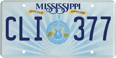 MS license plate CLI377