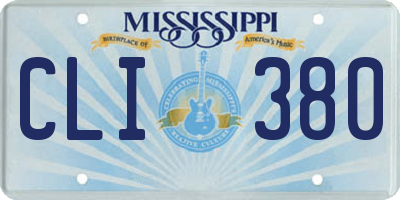 MS license plate CLI380