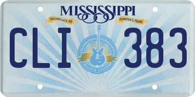 MS license plate CLI383