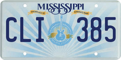 MS license plate CLI385