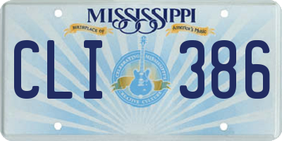 MS license plate CLI386