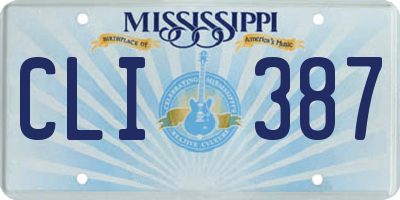 MS license plate CLI387