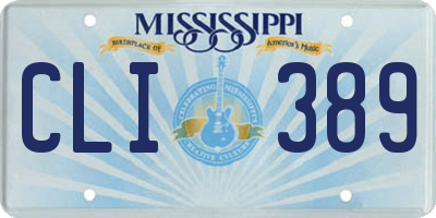 MS license plate CLI389