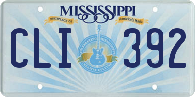 MS license plate CLI392