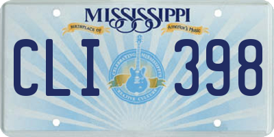 MS license plate CLI398