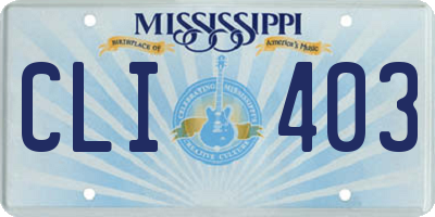 MS license plate CLI403