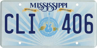 MS license plate CLI406