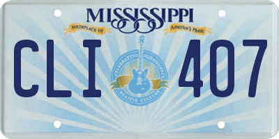 MS license plate CLI407