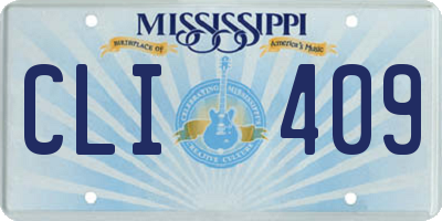 MS license plate CLI409