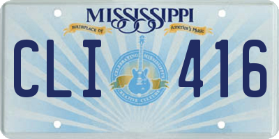 MS license plate CLI416