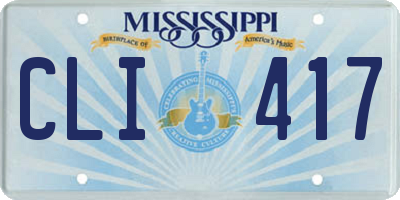 MS license plate CLI417