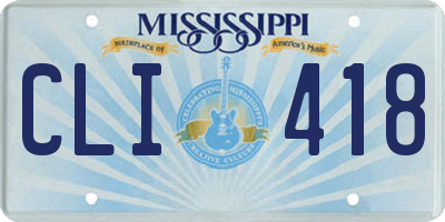 MS license plate CLI418