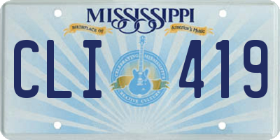 MS license plate CLI419