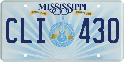 MS license plate CLI430