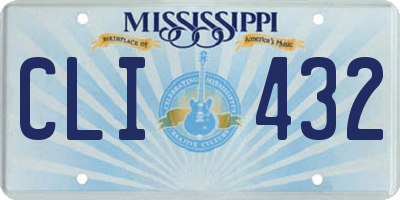 MS license plate CLI432