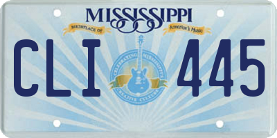 MS license plate CLI445