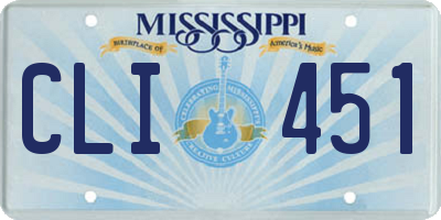 MS license plate CLI451