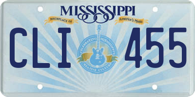 MS license plate CLI455