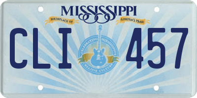 MS license plate CLI457