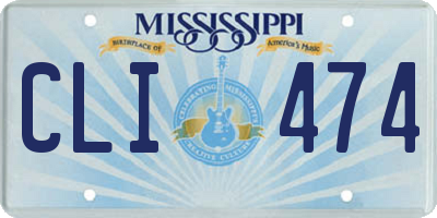 MS license plate CLI474