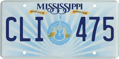 MS license plate CLI475