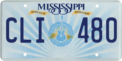 MS license plate CLI480