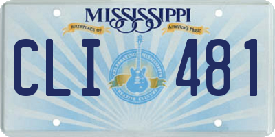 MS license plate CLI481