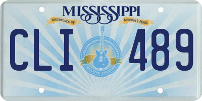 MS license plate CLI489