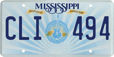 MS license plate CLI494
