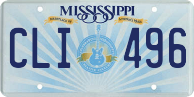 MS license plate CLI496