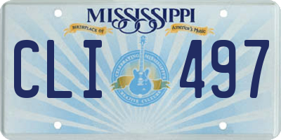 MS license plate CLI497